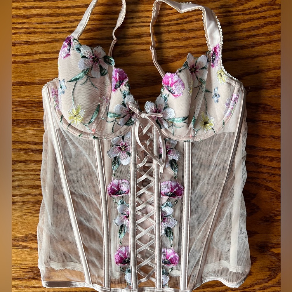 Victoria’s Secret Pink Floral Lattice Corset
